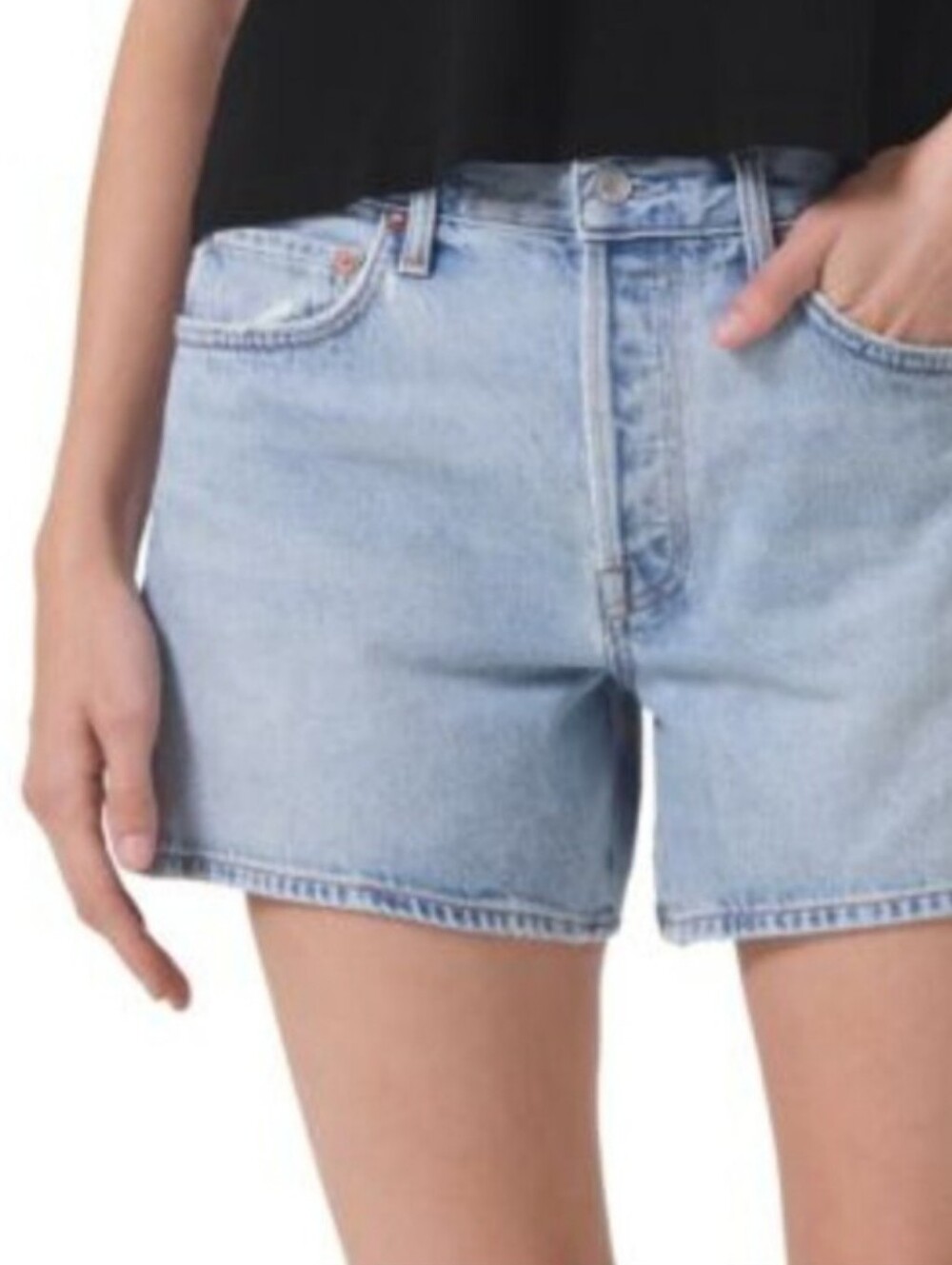 Agolde Ryder Light Wash Denim Shorts